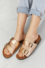 Best Life Double-Banded Slide Sandal in Gold