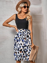 Printed Scoop Neck Sleeveless Dress