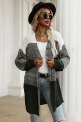 Color Block Chunky Knit Sweater Cardigan - Bakers Shoes store