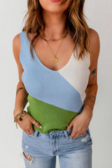 Color Block Ribbed Scoop Neck Knit Tank - Bakers Shoes store