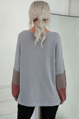Color Block Sleeve Waffle Knit Tee - Bakers Shoes store