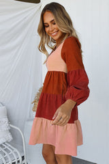 Color Block Square Neck Tiered Dress - Bakers Shoes store