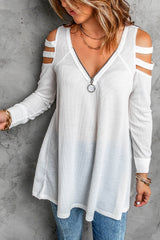 Cutout Waffle Knit Tunic Top - Bakers Shoes store