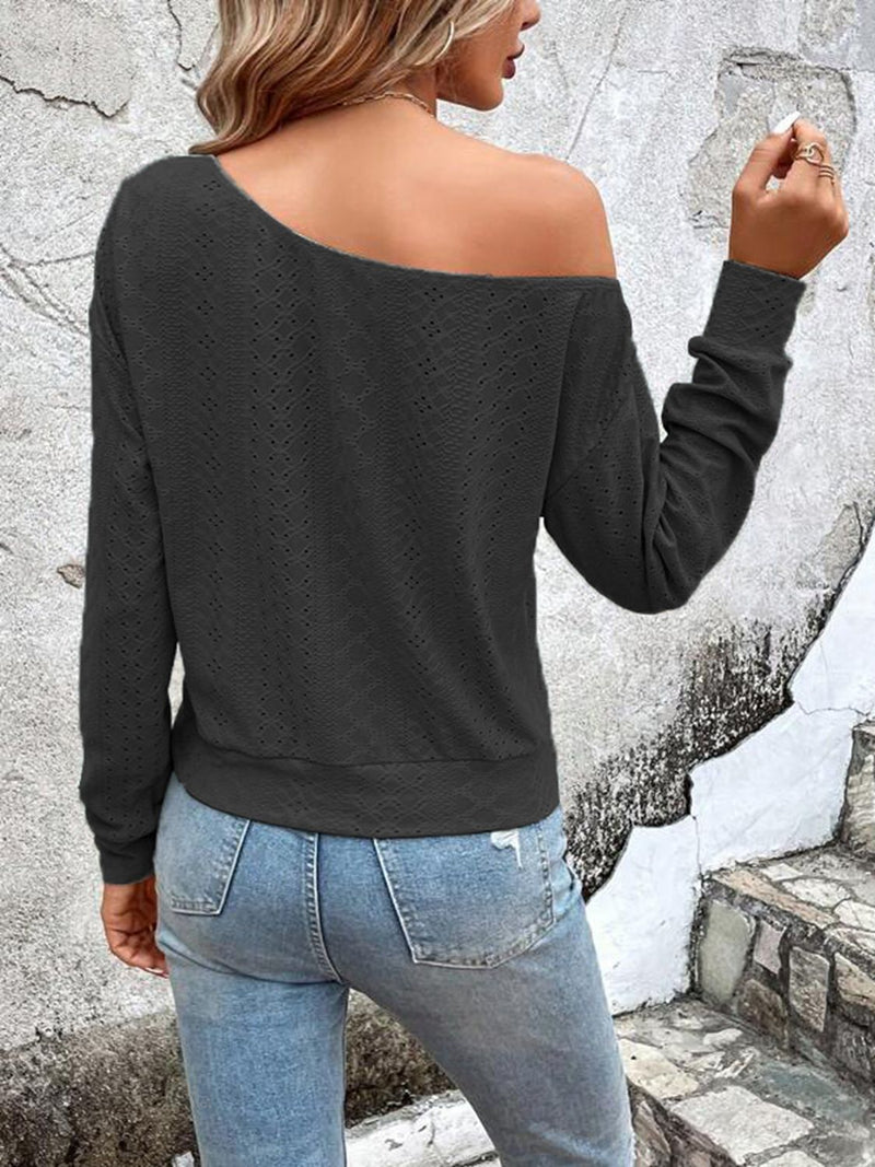 Eyelet Dropped Shoulder Blouse