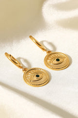 18K Gold Plated Evil Eye Drop Earrings