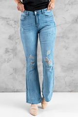 Distressed Bootcut Jeans with Pockets - Bakers Shoes store