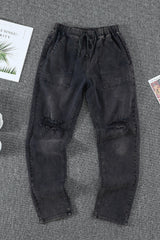 Distressed Denim Joggers with Pockets - Bakers Shoes store