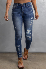 Distressed High Waist Skinny Jeans - Bakers Shoes store