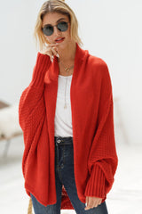 Dolman Sleeve Open Front Ribbed Trim Longline Cardigan - Bakers Shoes store