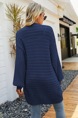 Dropped Shoulder Longline Cardigan with Pockets - Bakers Shoes store