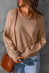 Dropped Shoulder Twisted Cutout Sweater - Bakers Shoes store