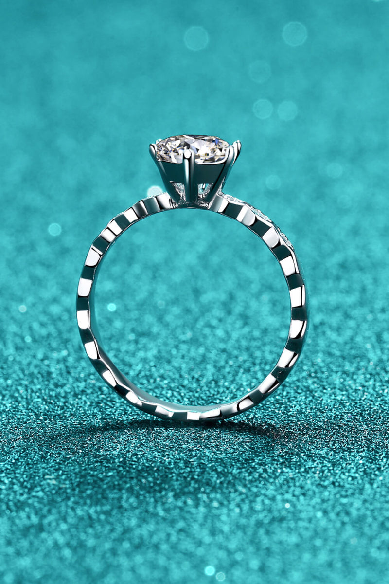 1 Carat Moissanite Six-Prong Ring
