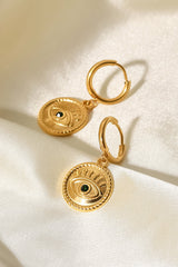 18K Gold Plated Evil Eye Drop Earrings