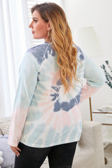 Plus Size Tie-Dye Raglan Sleeve Top