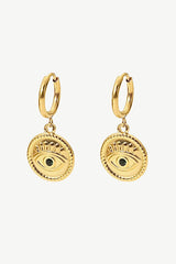 18K Gold Plated Evil Eye Drop Earrings