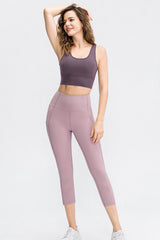 Cropped Yoga Leggings with Pockets