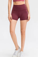 High Waist Exposed Seam Yoga Shorts