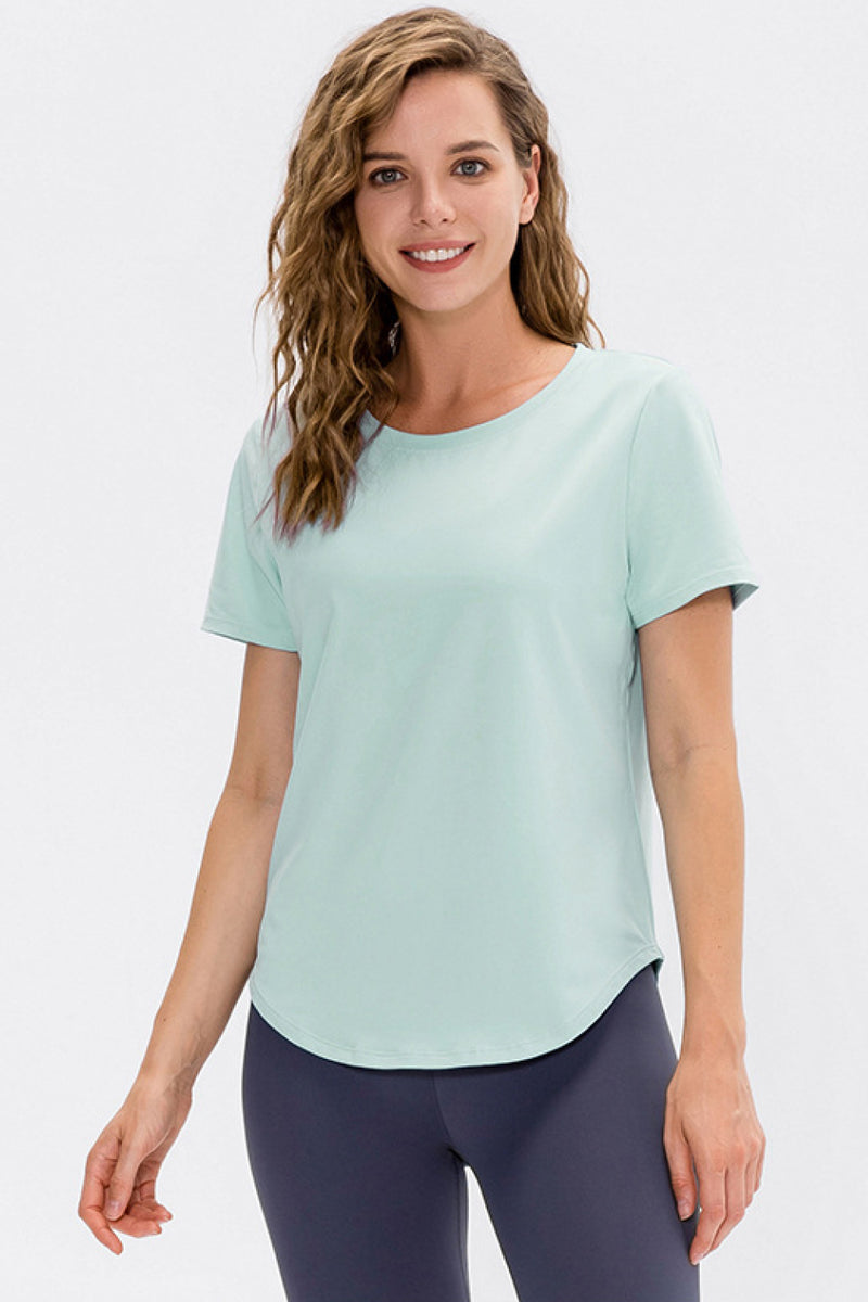 Curved Hem Athletic T-Shirt