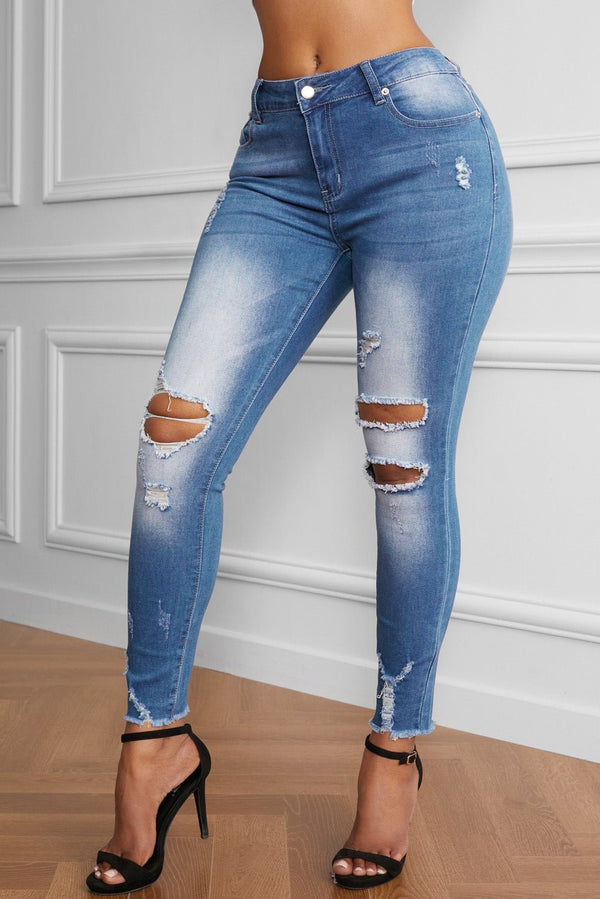 Faded Mid High Rise Jeans - Bakers Shoes store