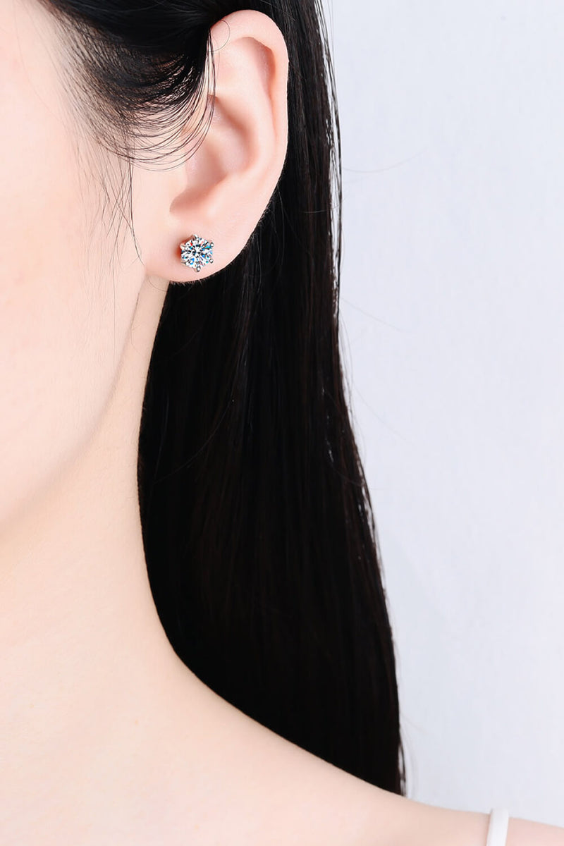 Inlaid Moissanite Stud Earrings
