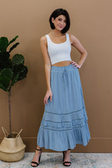 First Sight Tiered Maxi Skirt - Bakers Shoes store