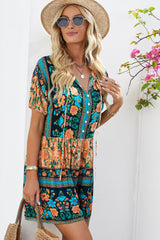 Floral Multicolored Tie-Neck Romper - Bakers Shoes store