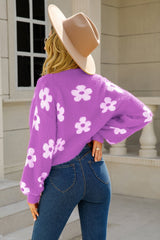 Floral Open Front Fuzzy Cardigan - Bakers Shoes store