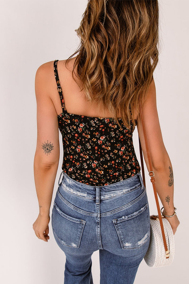 Floral Spaghetti Strap Bodysuit - Bakers Shoes store