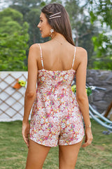 Floral Spaghetti Strap Zip-Back Romper - Bakers Shoes store