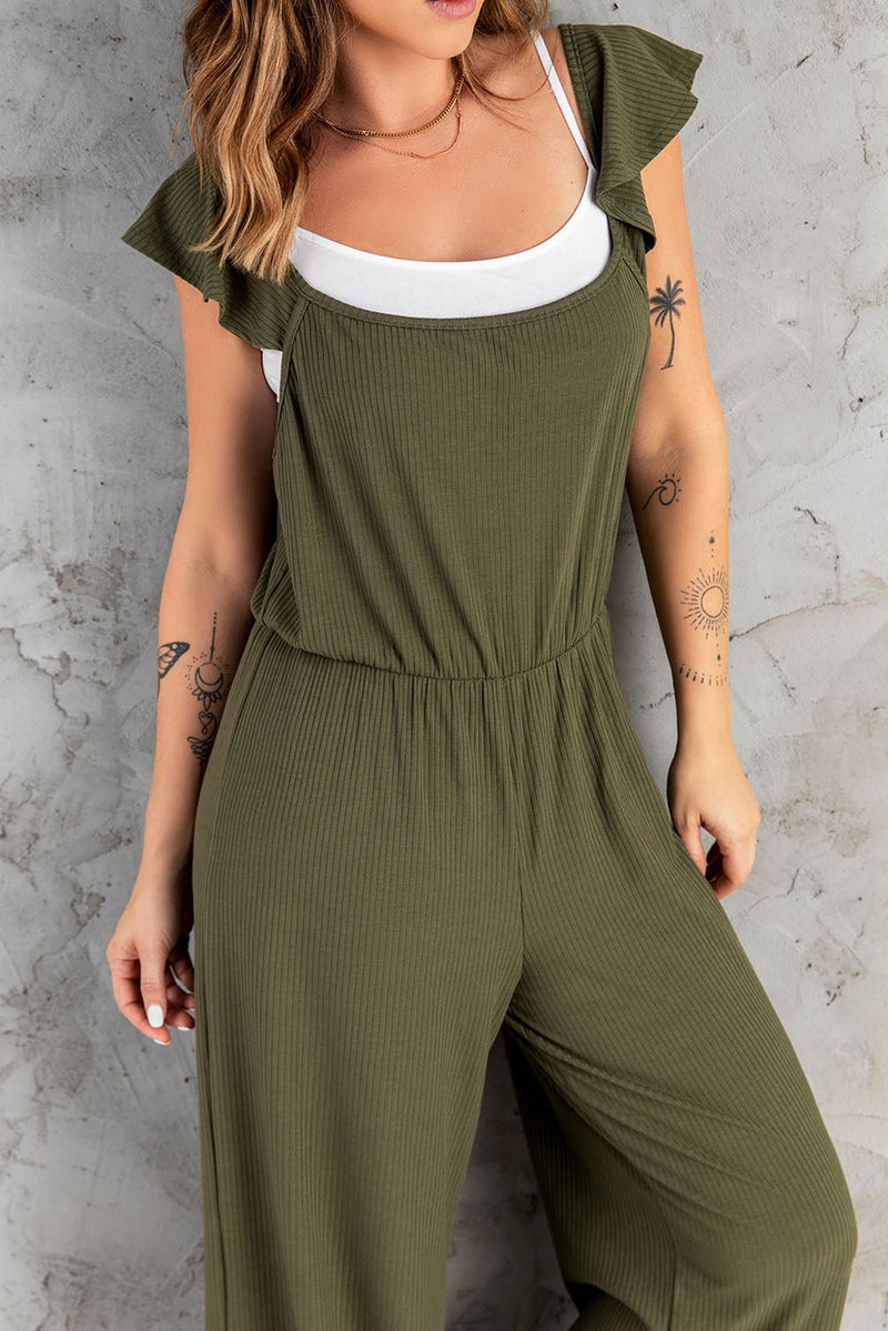 Flutter Sleeve Ribbed Jumpsuit - Bakers Shoes store
