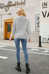 Graphic Round Neck Dropped Shoulder Sweater - Bakers Shoes store