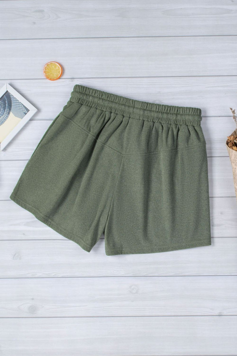 High Waist Drawstring Shorts with Pockets - Bakers Shoes store