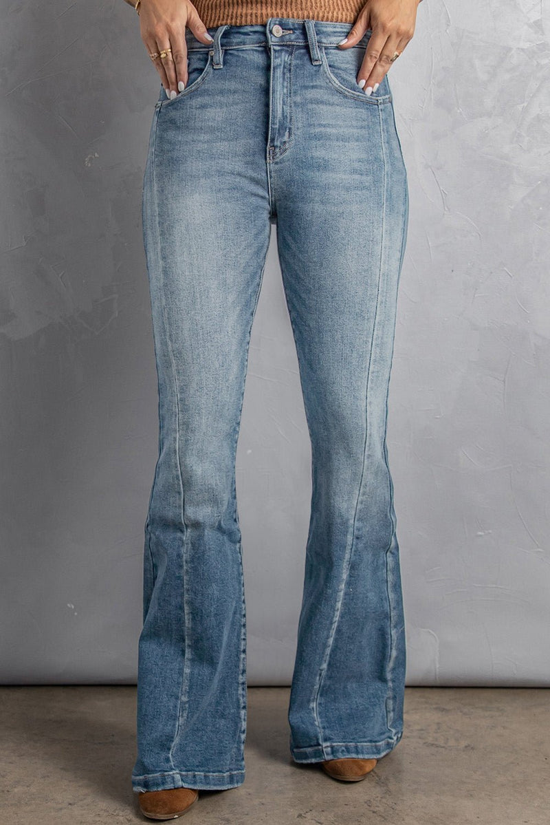 High Waist Flare Jeans with Pockets - Bakers Shoes store