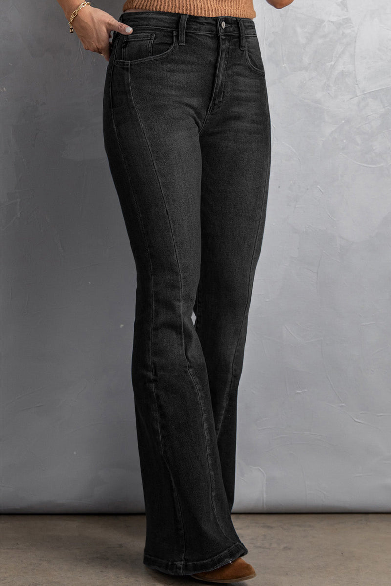 High Waist Flare Jeans with Pockets - Bakers Shoes store