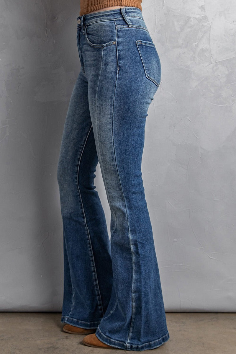 High Waist Flare Jeans with Pockets - Bakers Shoes store