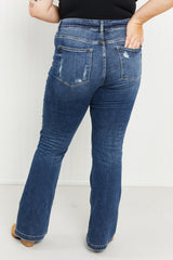 Judy Blue Ophelia Full Size Mid-Rise Destroyed Flare Jeans - Bakers Shoes store