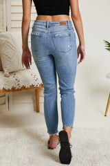 Judy Blue Tatiana Full Size Mineral Wash Relaxed Fit Jeans - Bakers Shoes store