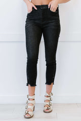 Kancan High Rise Raw Hem Cropped Jeans - Bakers Shoes store