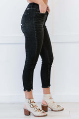 Kancan High Rise Raw Hem Cropped Jeans - Bakers Shoes store