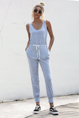 Knot Sleeveless Waist Jumpsuit - Bakers Shoes store