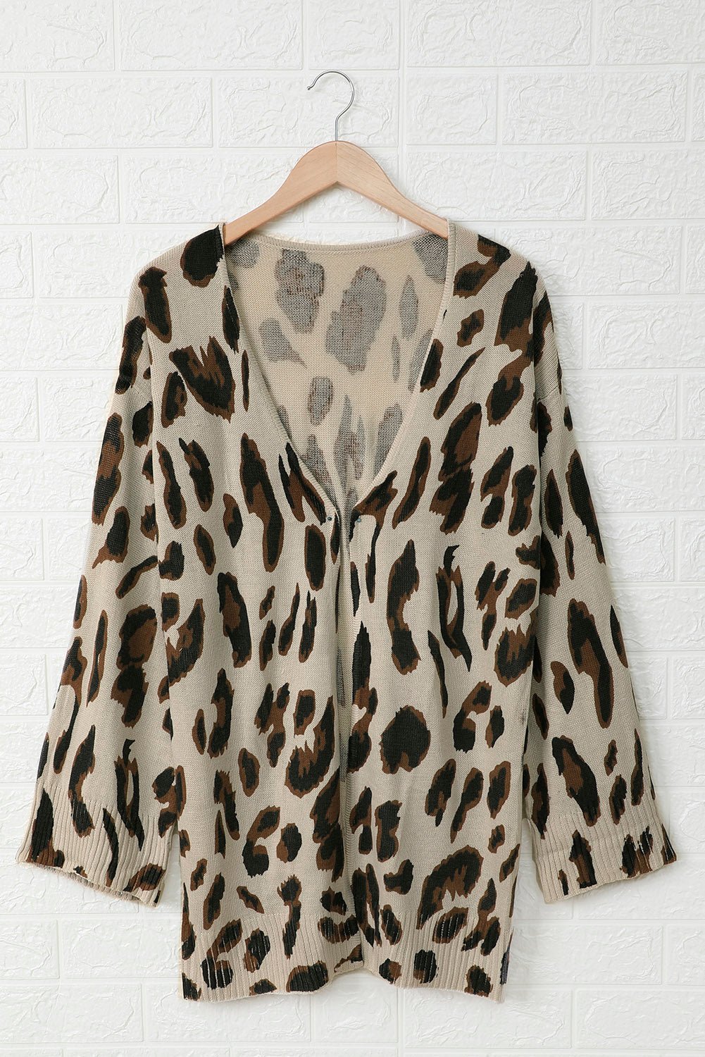 Leopard Bell Sleeve Open Front Knit Cardigan - Bakers Shoes store