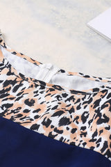 Leopard Color Block Flounce Sleeve Dress - Bakers Shoes store