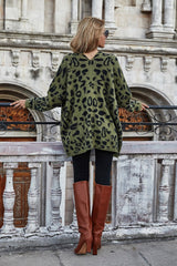 Leopard Longline Cardigan with Pockets - Bakers Shoes store