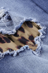 Leopard Patchwork Distressed Jeans - Bakers Shoes store