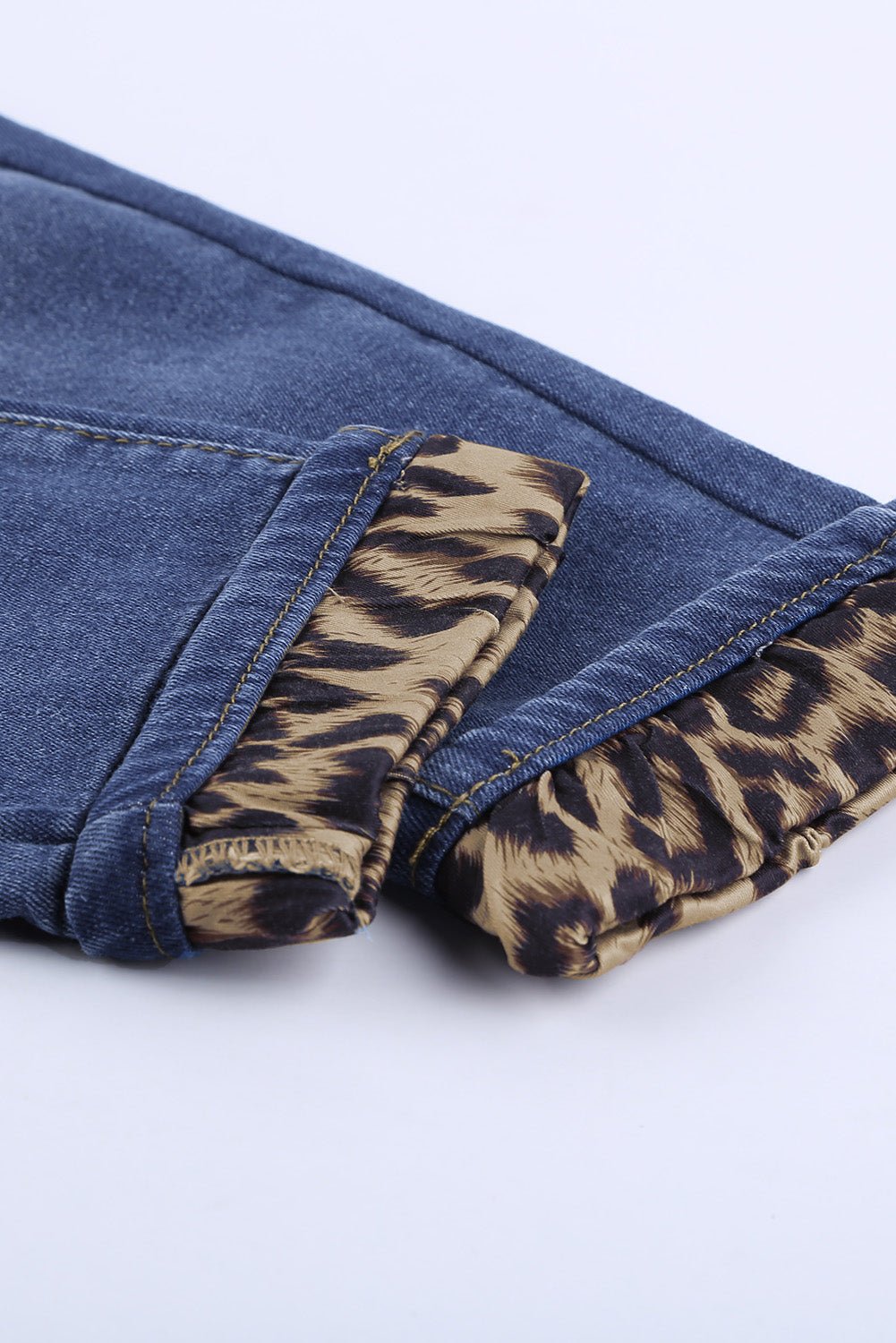 Leopard Patchwork Distressed Jeans - Bakers Shoes store