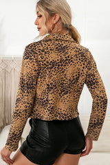 Leopard Zip Up Crop Moto Jacket - Bakers Shoes store