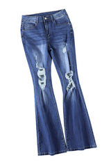 Mid Rise Distressed Flared Jeans - Bakers Shoes store