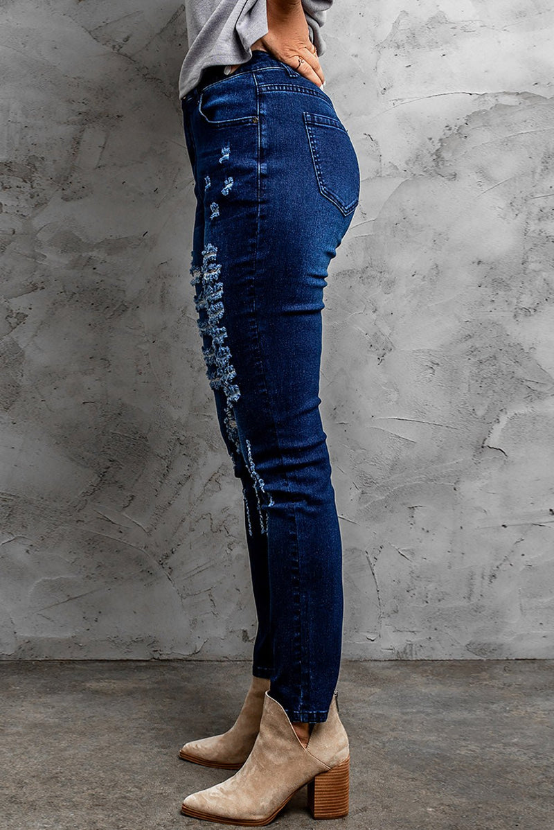 Mid-Rise Waist Distressed Skinny Jeans - Bakers Shoes store