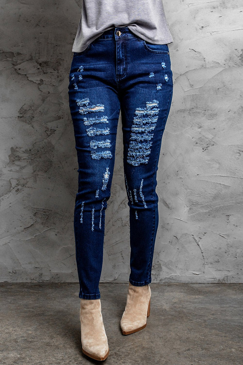 Mid-Rise Waist Distressed Skinny Jeans - Bakers Shoes store