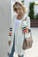 Multicolored Stripe Open Front Longline Cardigan - Bakers Shoes store